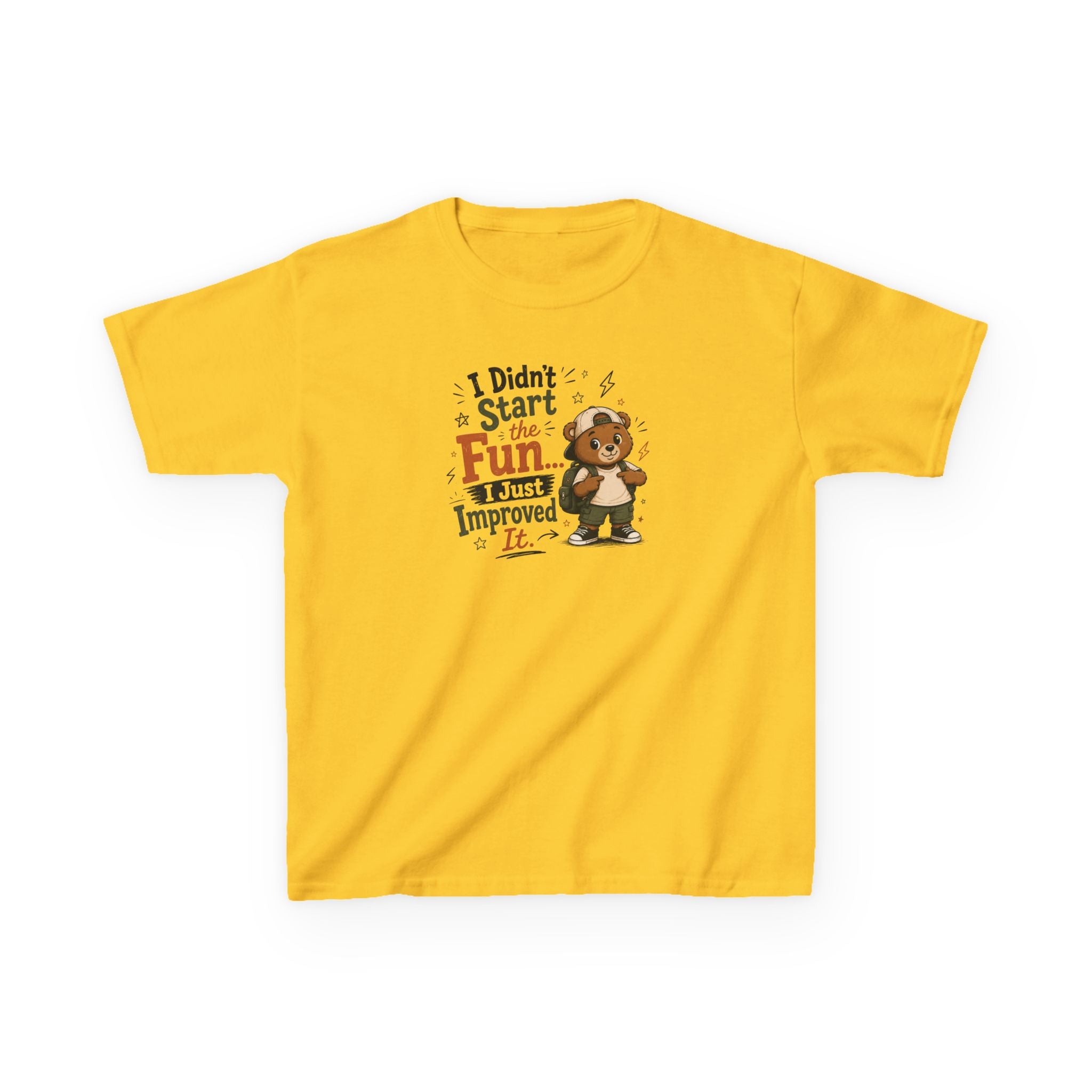 Kids Funny T-Shirt — "I Didn't Start the Fun... I Just Improved It."