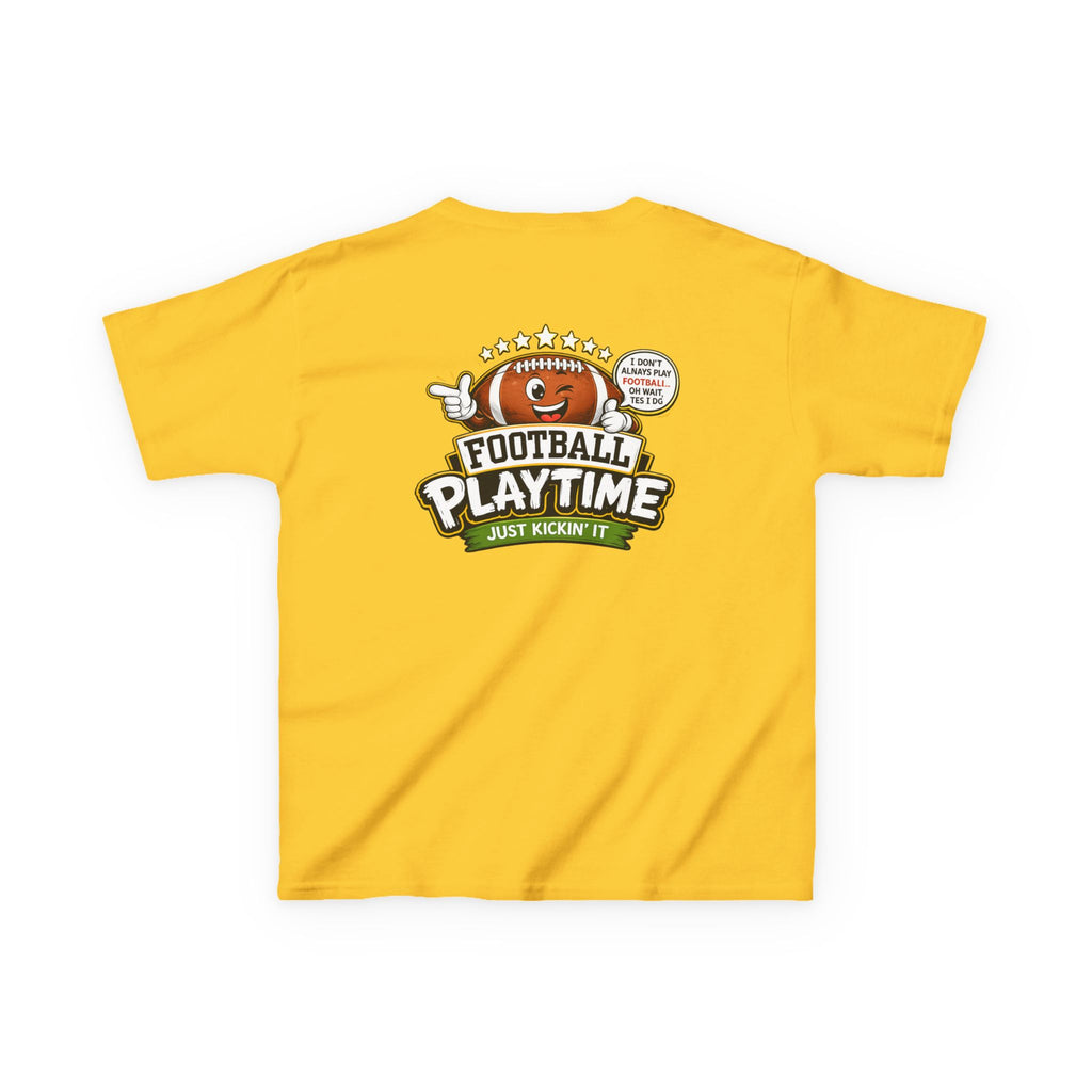 Football Playtime – Just Kickin' It | Funny Football Cartoon Mascot sports Graphic Tee