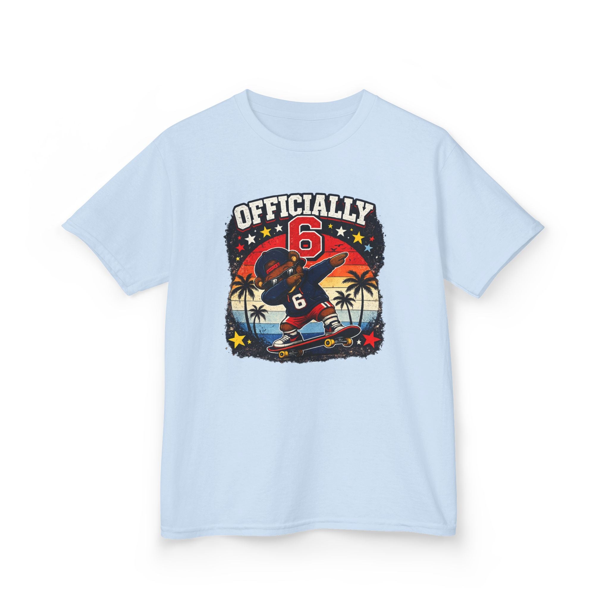 "Officially 6" Graphic kids Birthday T-Shirt Design