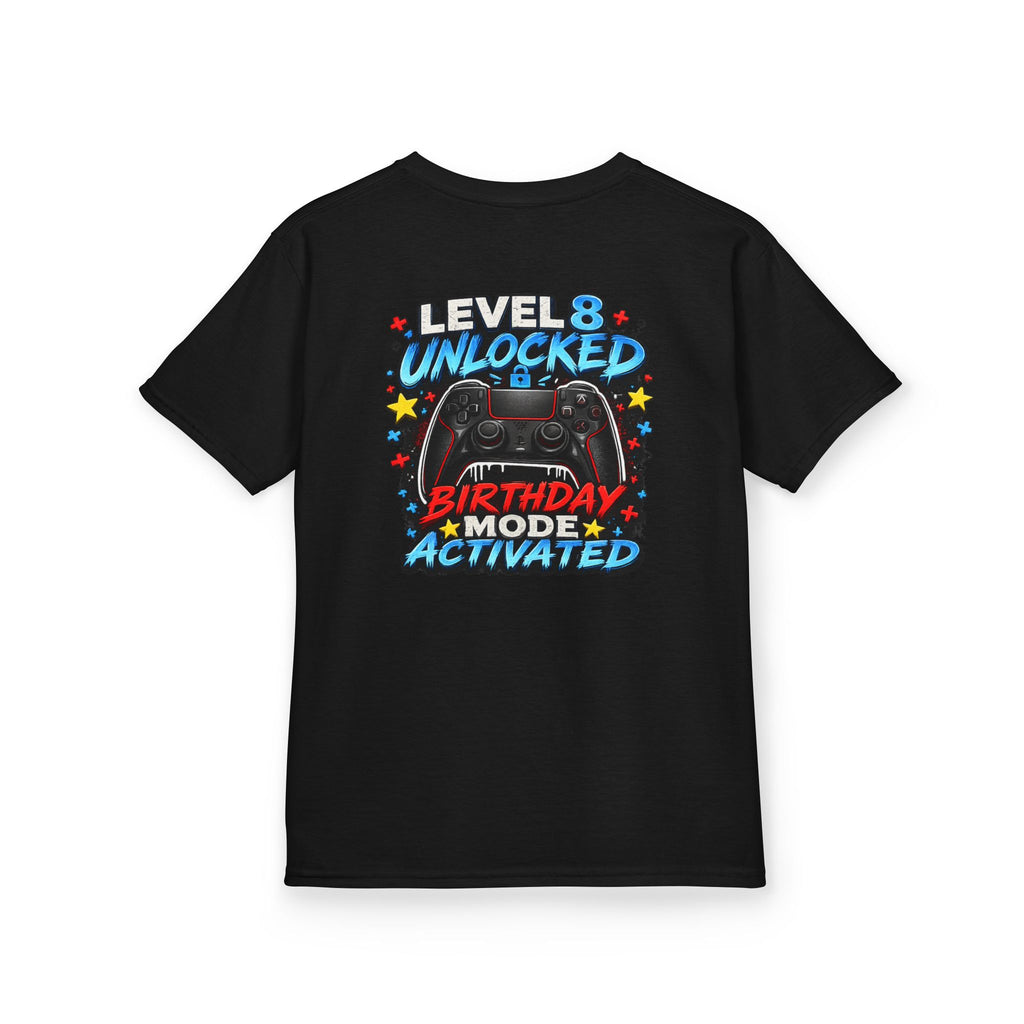 Level 8 Unlocked Birthday Mode Graphic kids Birthday T-Shirt Design