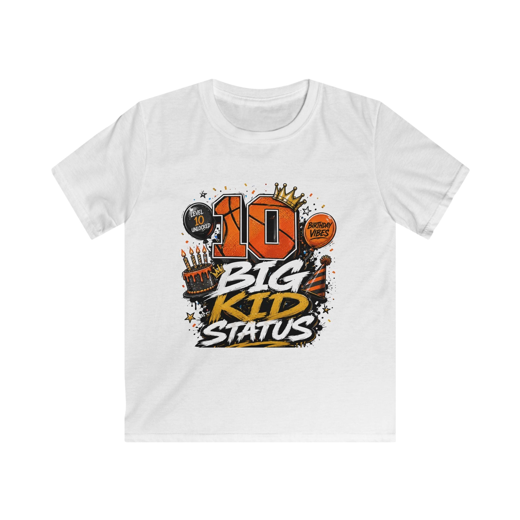 10 Big Kid Status Kids T-Shirt Birthday Boy Graphic Tee