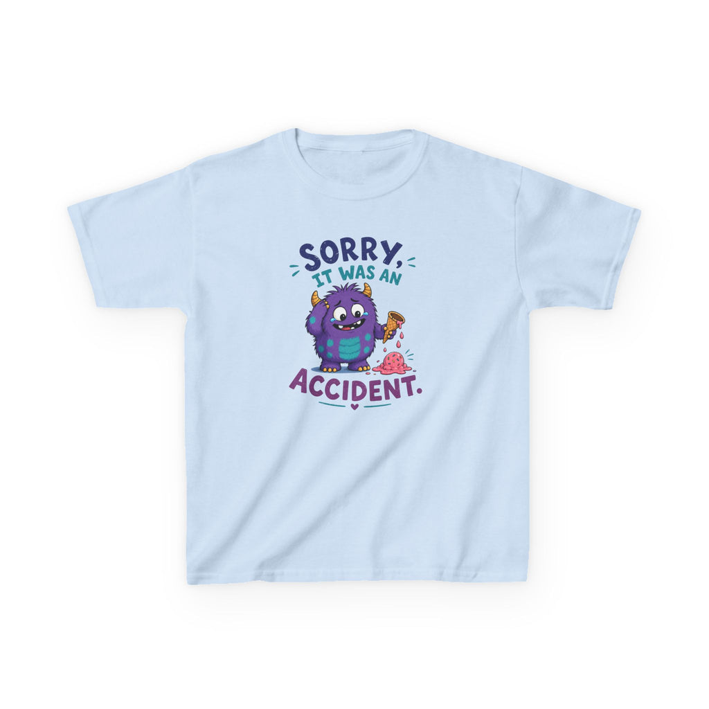 Kids Tee Cute Monster "Sorry, It Was An Accident" Funny Kids Shirt