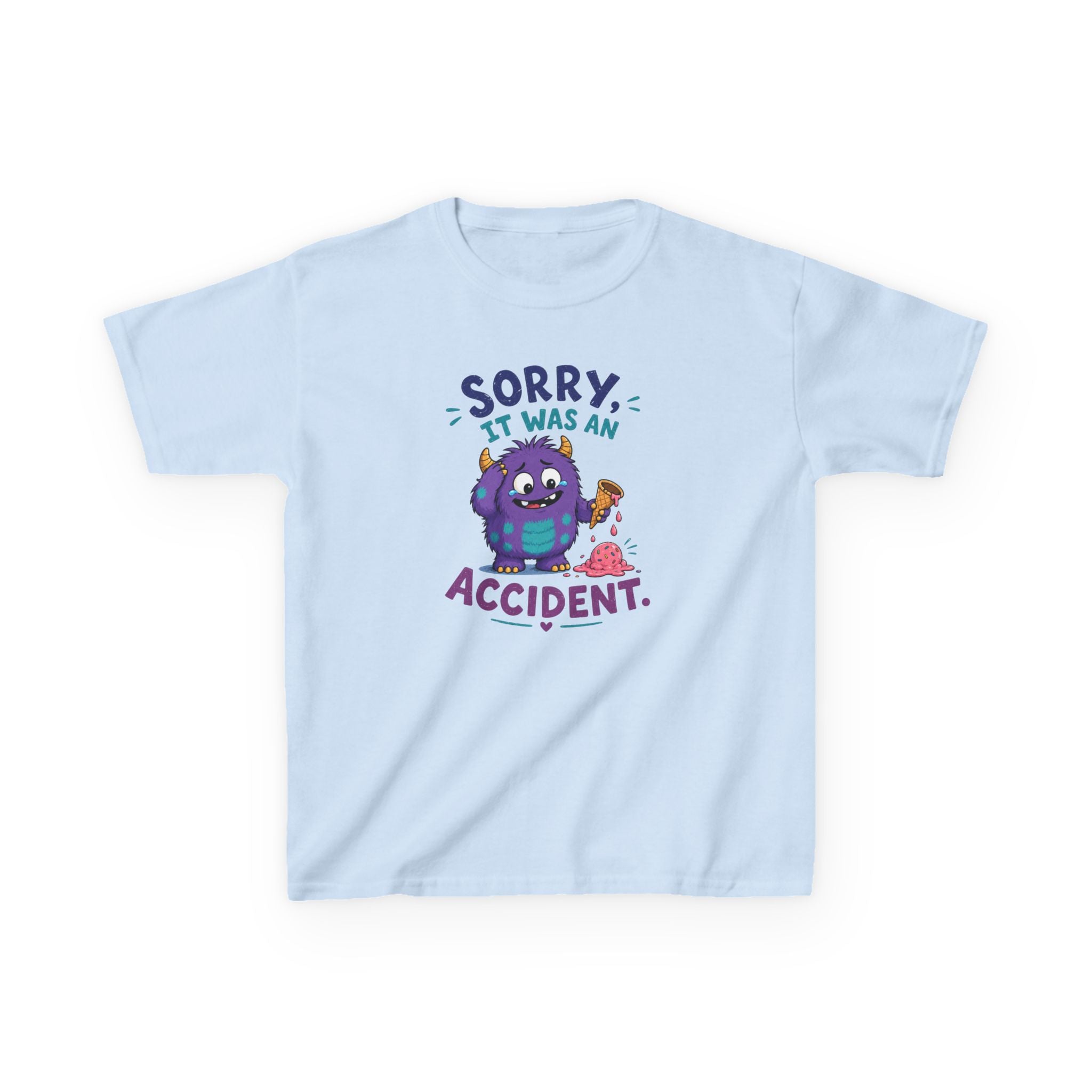 Kids Tee Cute Monster "Sorry, It Was An Accident" Funny Kids Shirt