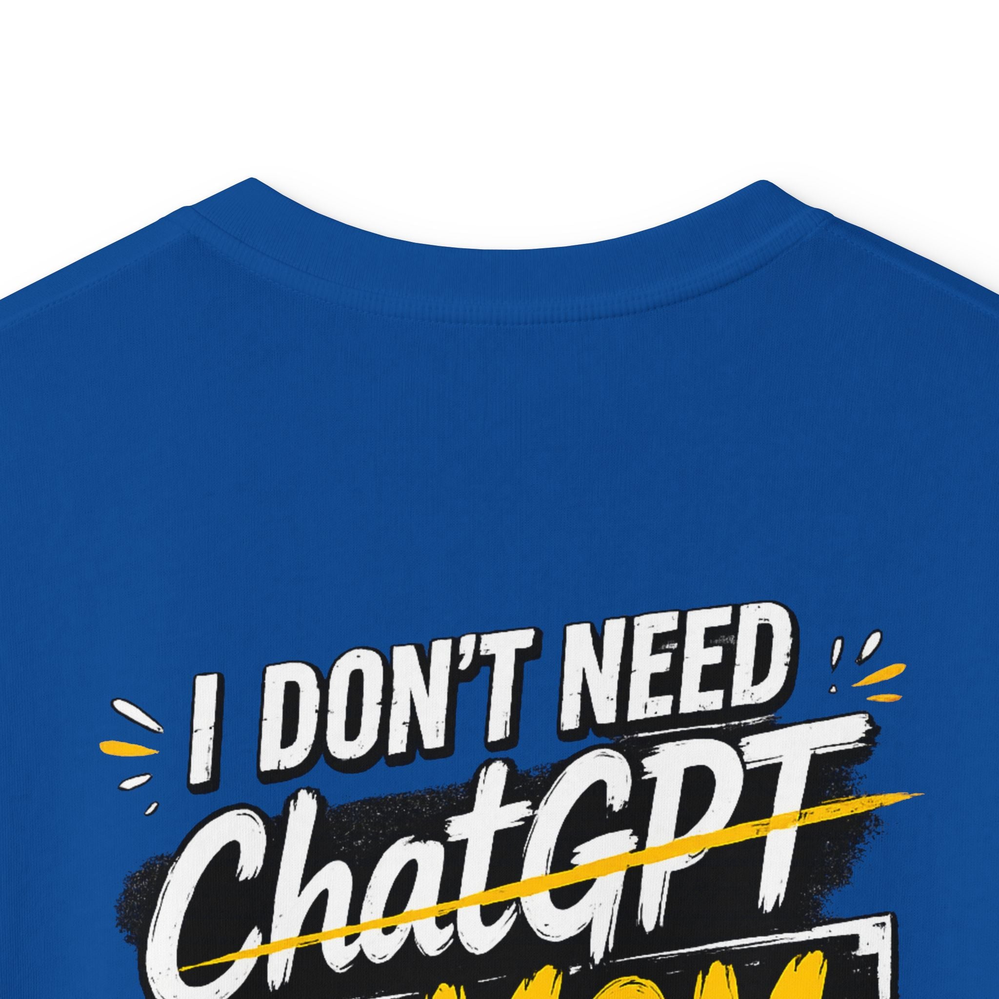 "I Don’t Need ChatGPT, My Mom Knows Everything" Back Graphic Kids Tee
