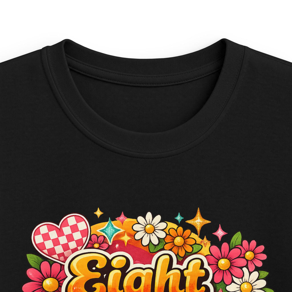 Kids Tee "Eight & Awesome" Floral Birthday Shirt