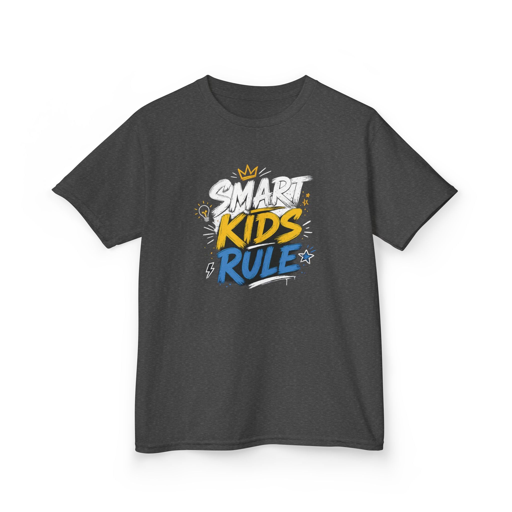 Kids Tee "Smart Kids Rule" Graphic T-Shirt for Back to School & Everyday Wear