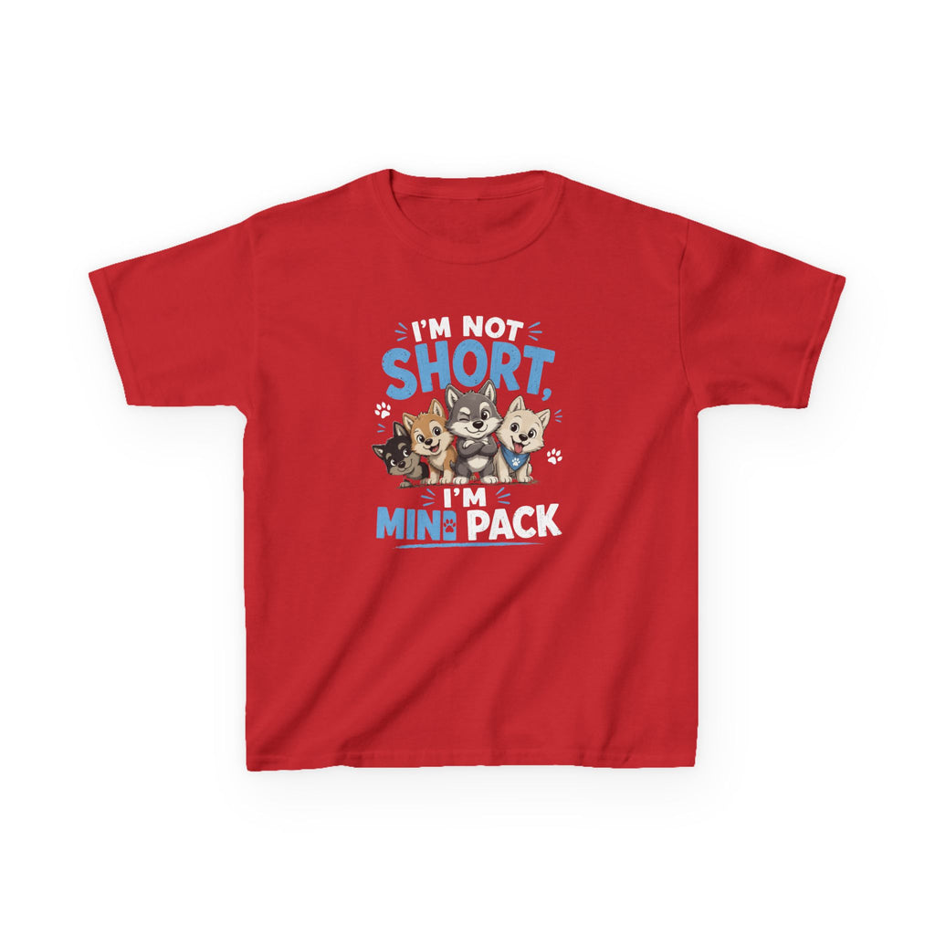 Kids Tee "I'm Not Short, I'm Mini Pack" Cute Husky Puppy Shirt